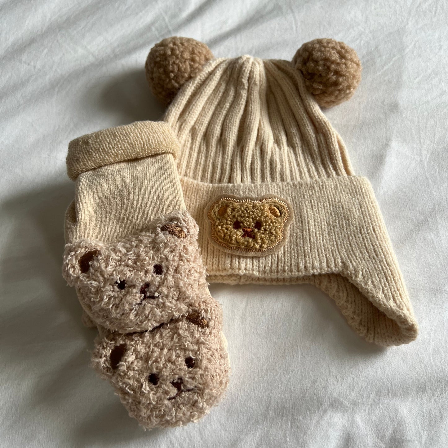 Teddy Hat and Sock Set