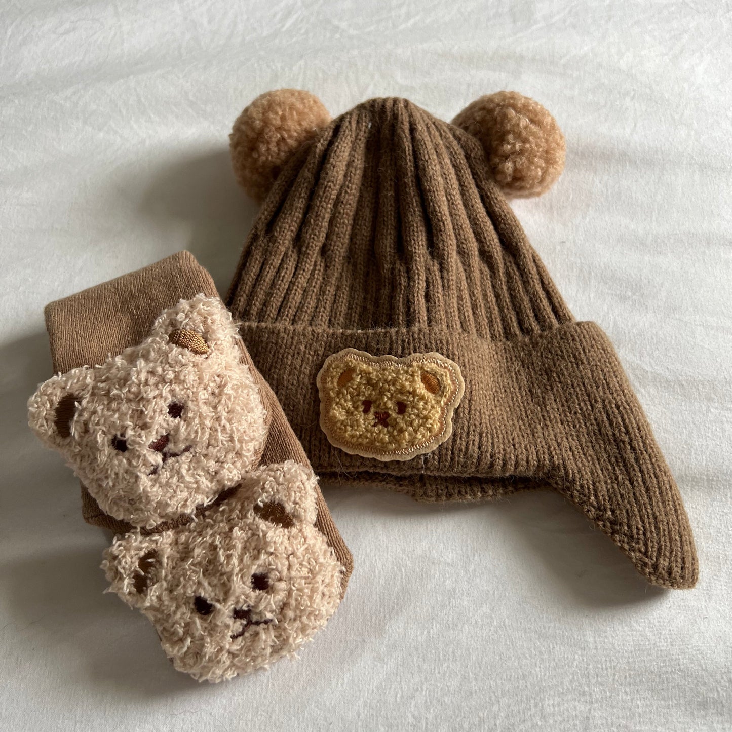 Teddy Hat and Sock Set