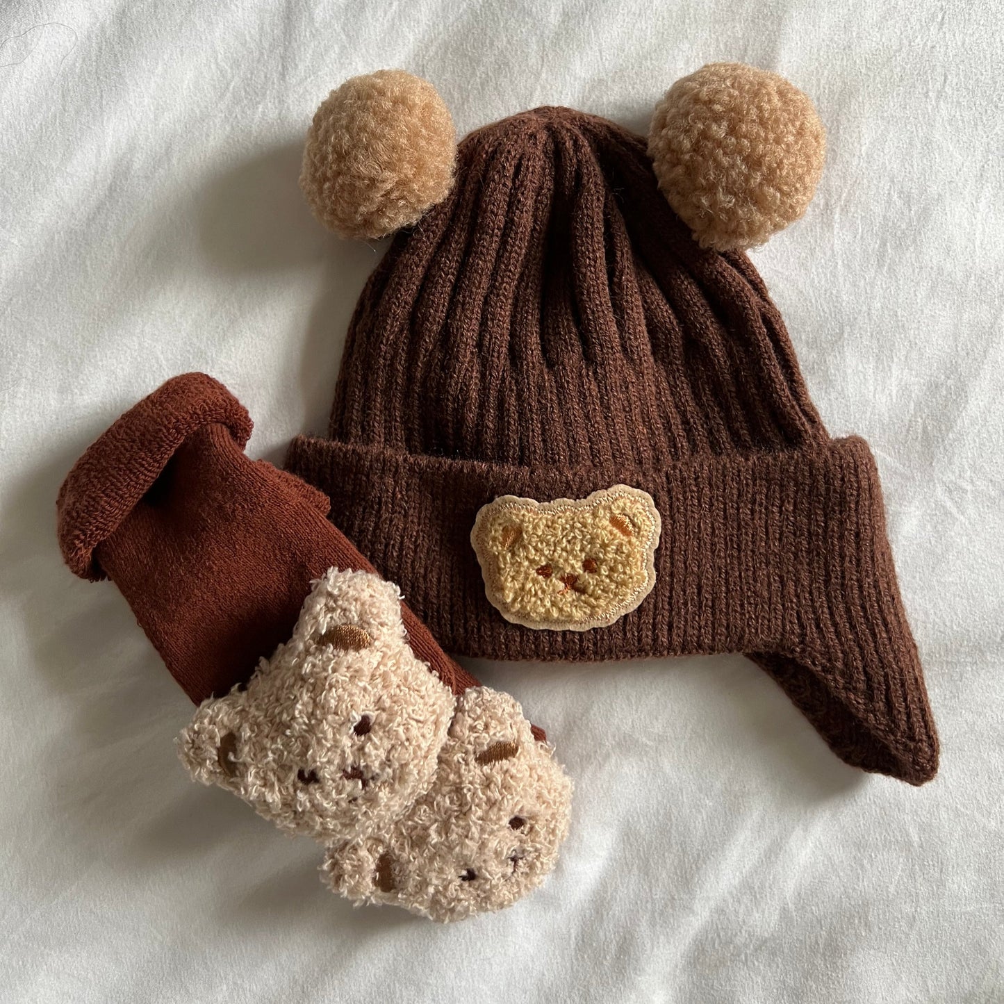 Teddy Hat and Sock Set