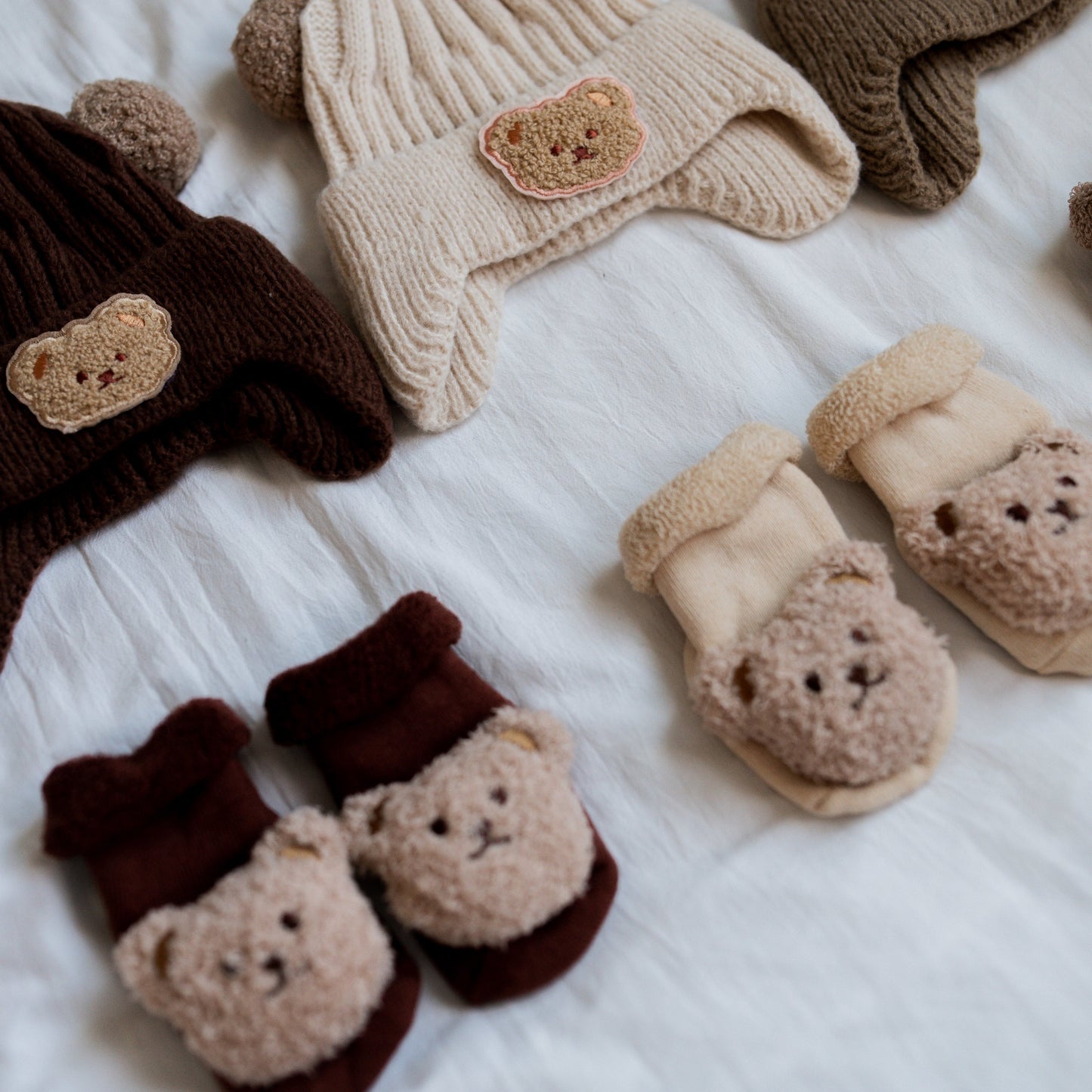 Teddy Hat and Sock Set
