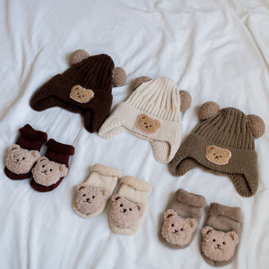 Teddy Hat and Sock Set