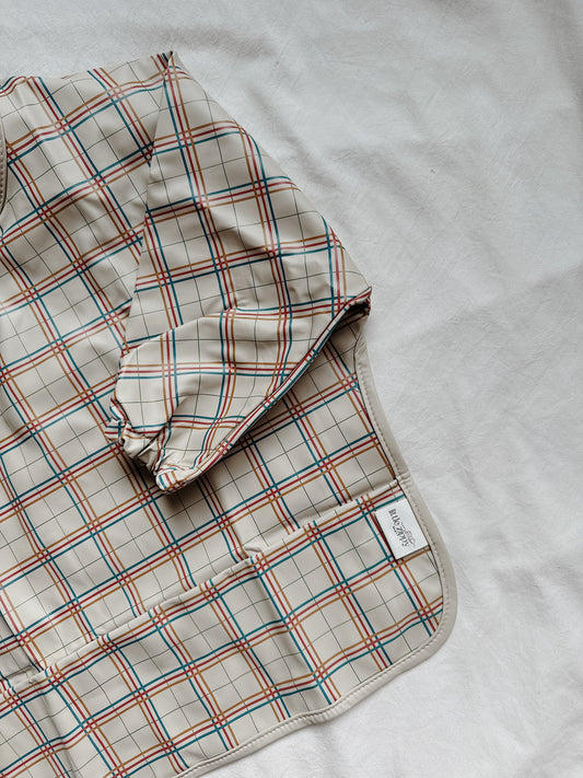 Waterproof Long Sleeve Bib - CLEAN PLAID