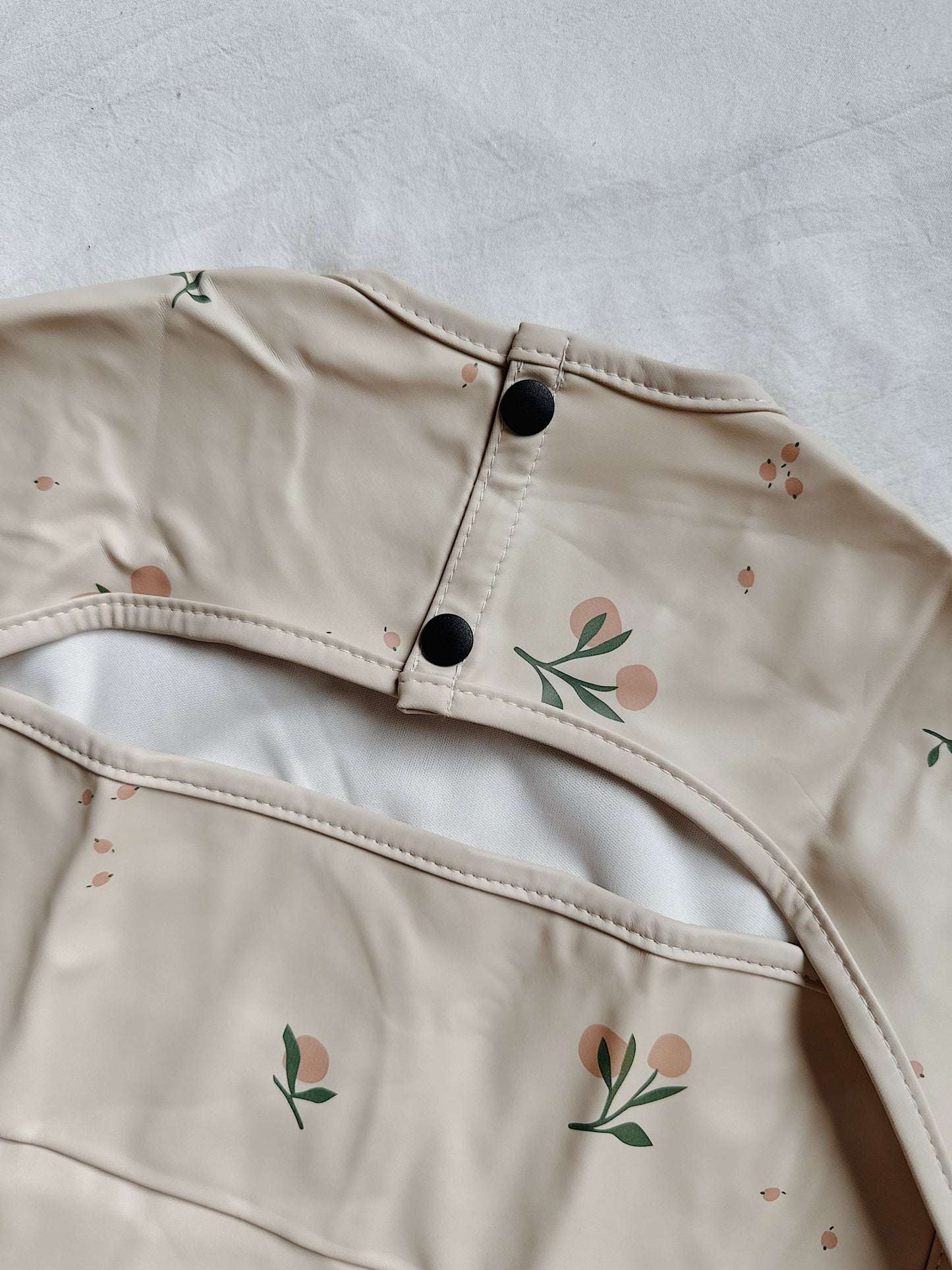 Waterproof Long Sleeve Bib - PEACH CHERRY