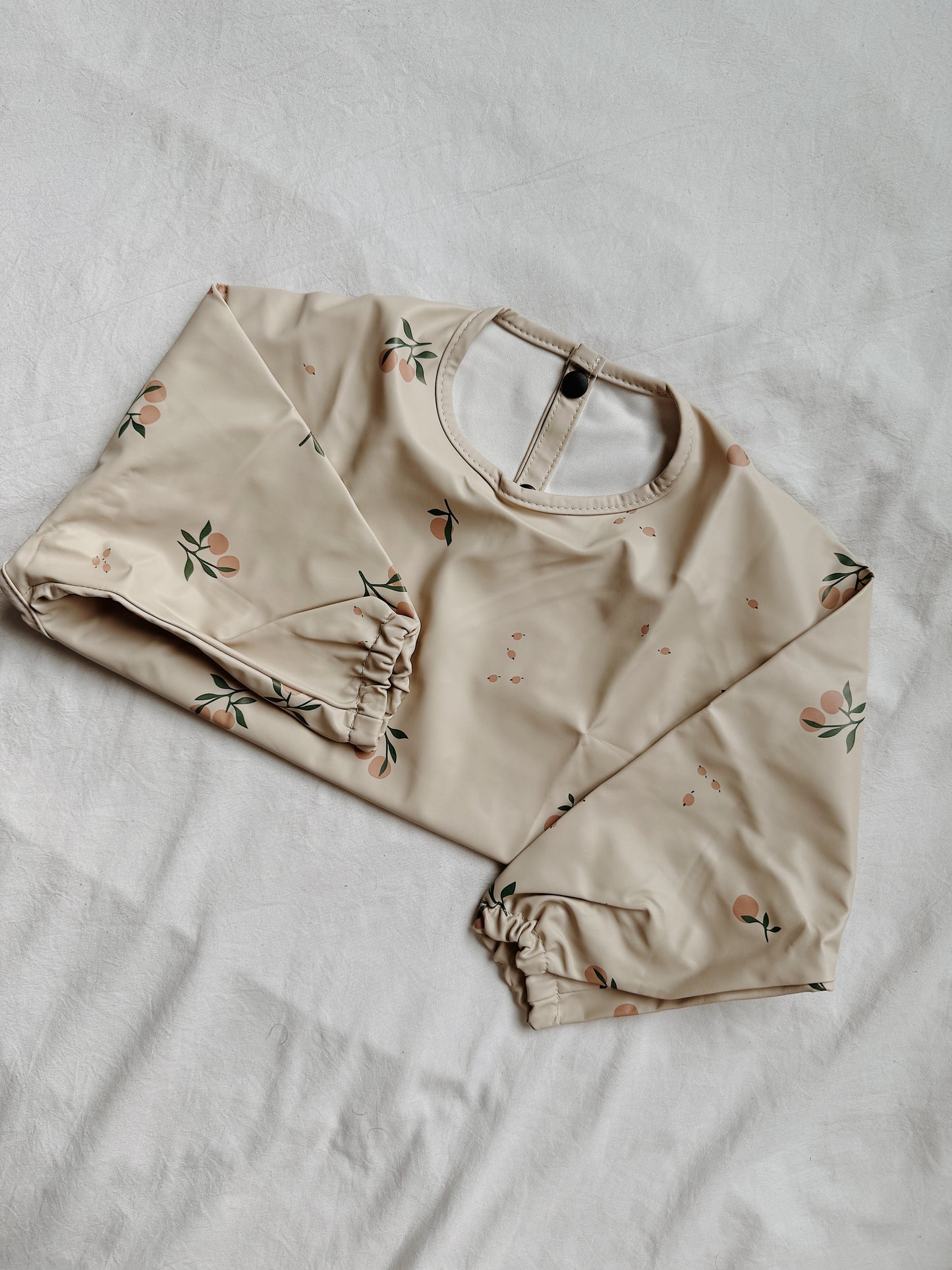Waterproof Long Sleeve Bib - PEACH CHERRY