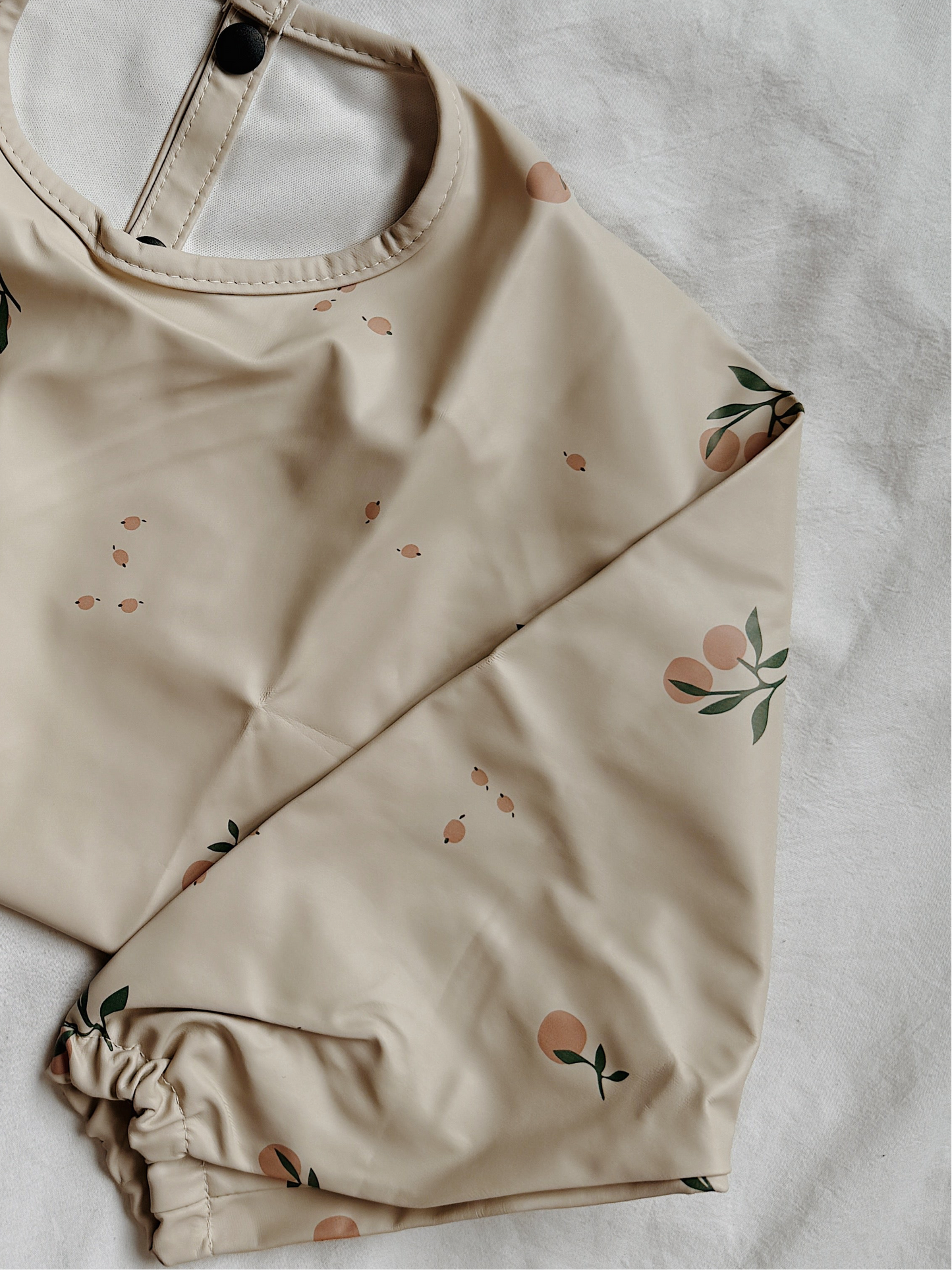Waterproof Long Sleeve Bib - PEACH CHERRY