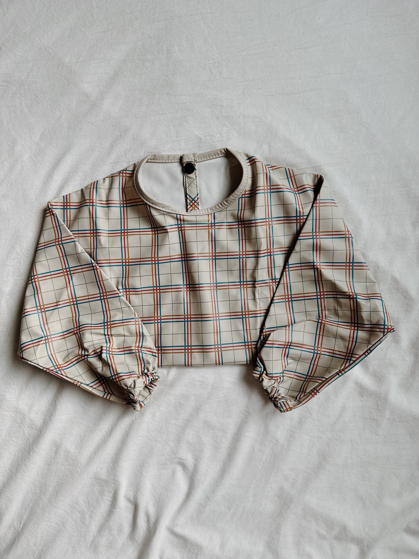 Waterproof Long Sleeve Bib - CLEAN PLAID